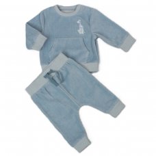 H13516: Baby Boys Velour 2 Piece Outfit (0-9 Months)